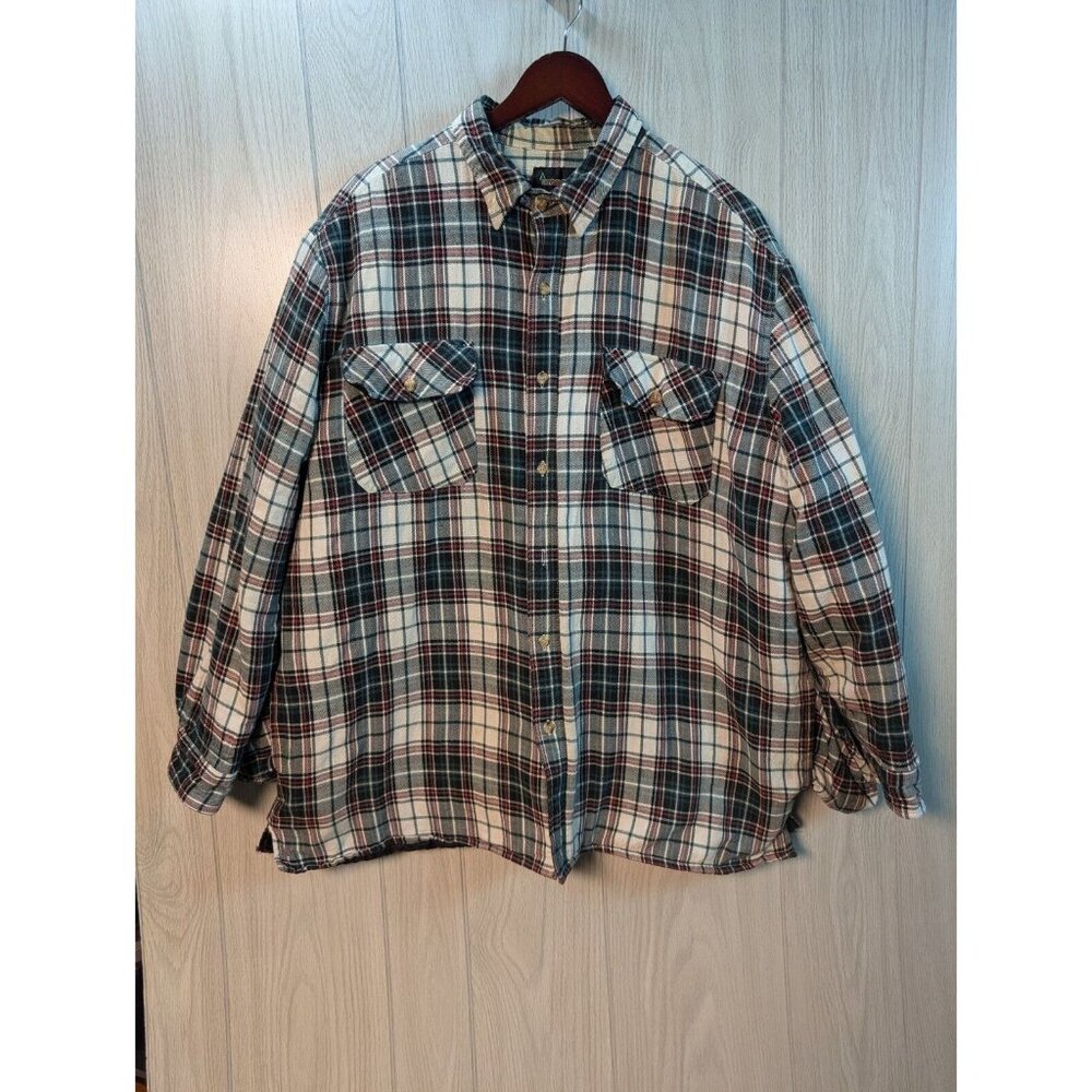 Timber Run Flannel Shirt Mens XL Shirt Quilt Lined Tartan Plaid VTG 90s Shacket